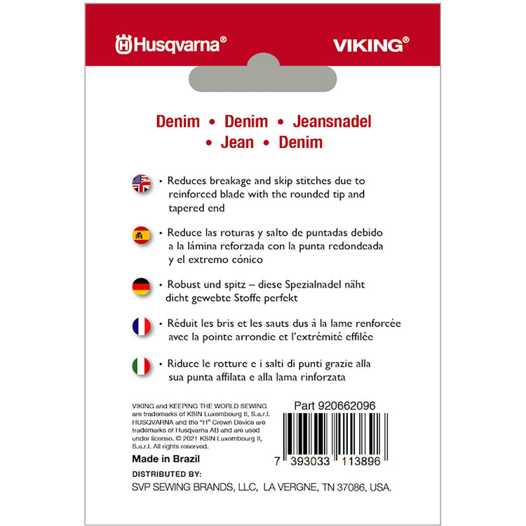 singer HUSQVARNA® VIKING® Denim Needles Size 110/18 5-pack
