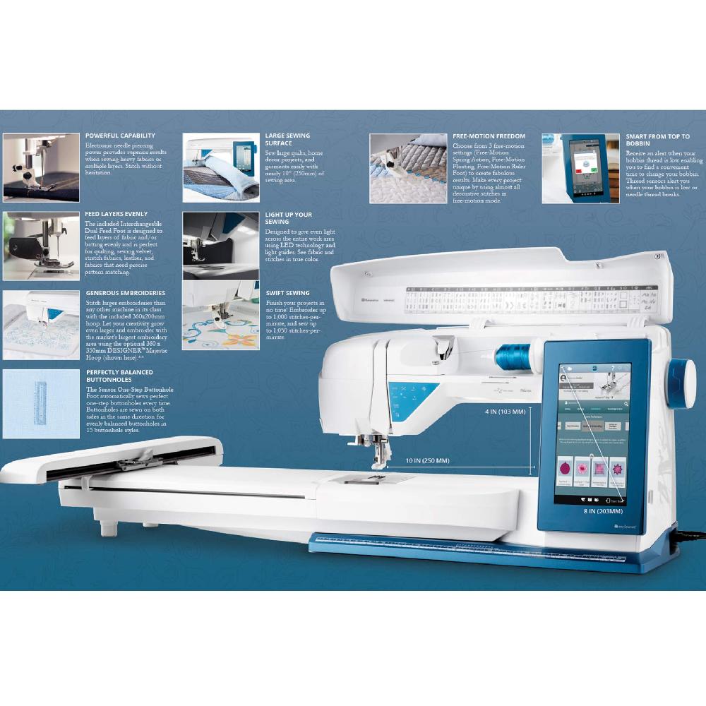 Singer HUSQVARNA® VIKING® DESIGNER SAPPHIRE™ 85 Sewing & Embroidery Machine