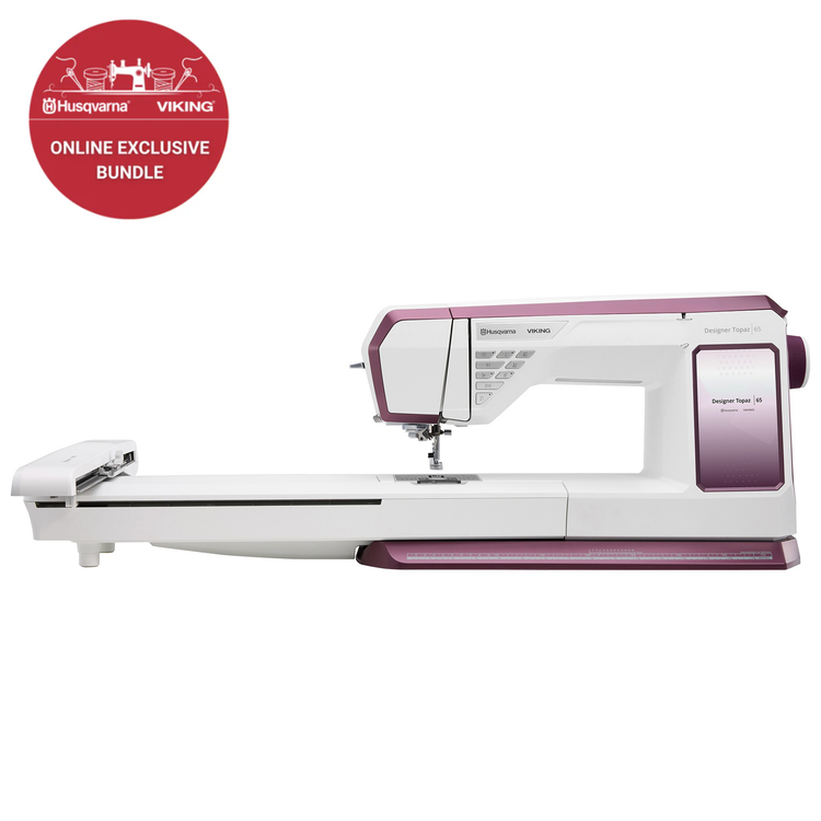 singer HUSQVARNA® VIKING® DESIGNER TOPAZ™ 65 Sewing & Embroidery Machine Embroidery Month Bundle