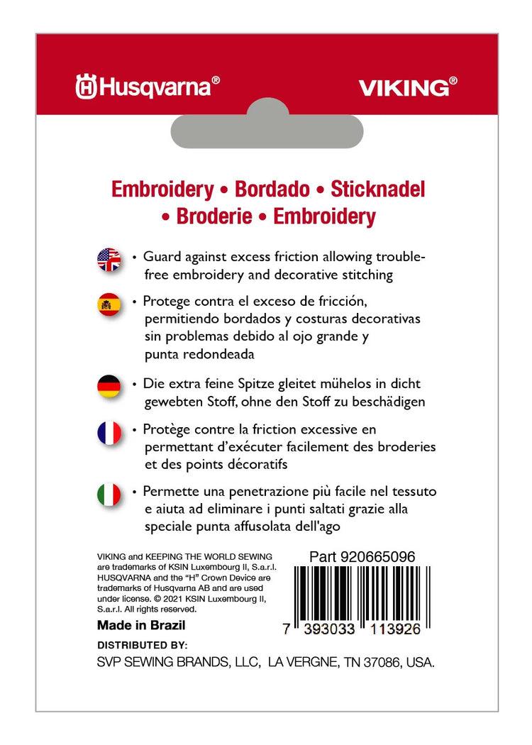 singer HUSQVARNA® VIKING® Embroidery Needles Size 90/14 5-Pack