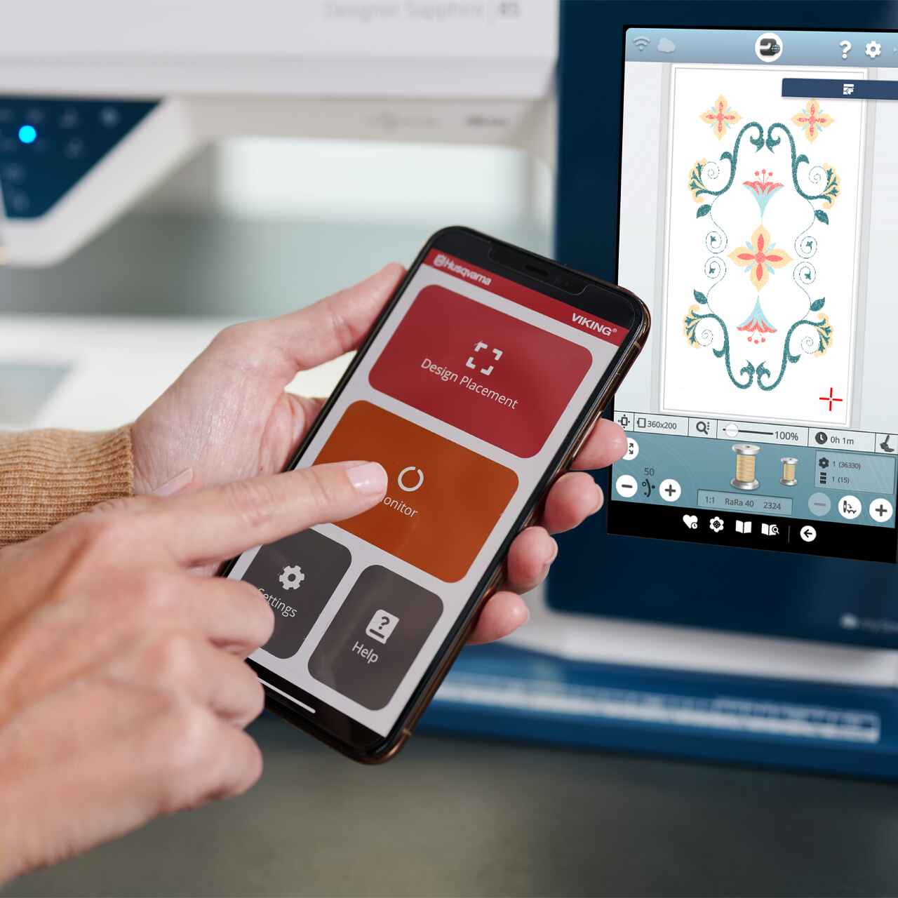 Singer HUSQVARNA® VIKING® Refurbished DESIGNER SAPPHIRE™ 85 Sewing & Embroidery Machine