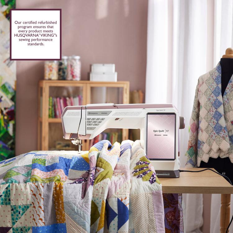 singer HUSQVARNA® VIKING® Refurbished EPIC™ QUILT™ 97 Sewing Machine & Accessories Bundle