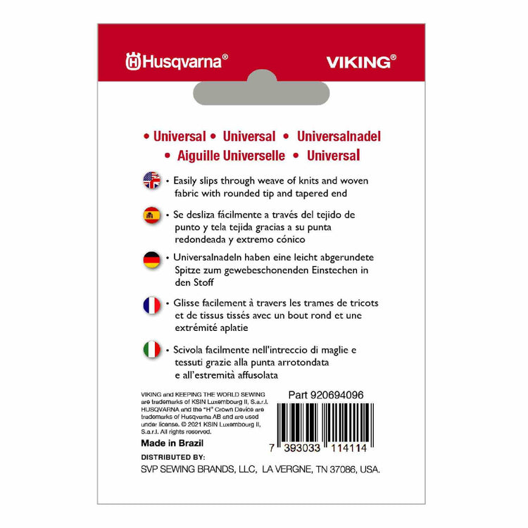 singer HUSQVARNA® VIKING® Universal Needles Size 80/12 10-pack