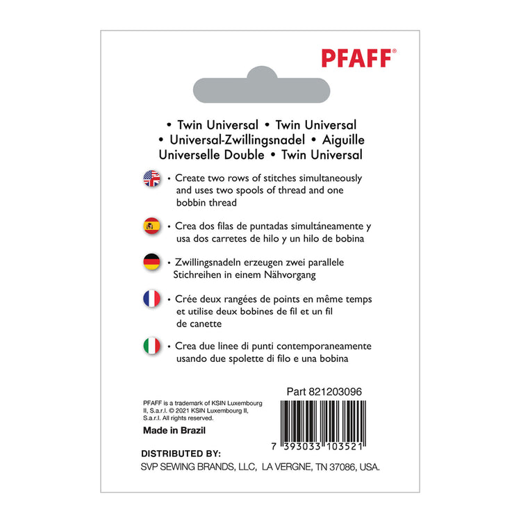 singer PFAFF® Twin Universal 2.5mm Needle Size 80/12