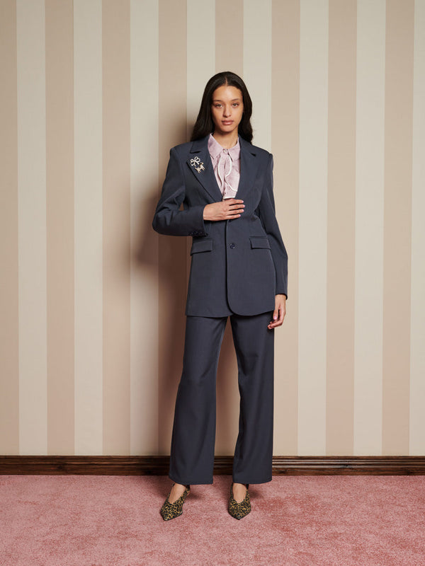 Sister Jane Albert Brooch Single Breasted Blazer