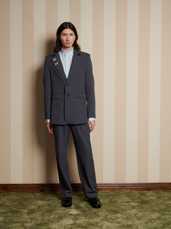 Sister Jane Albert Brooch Single Breasted Blazer