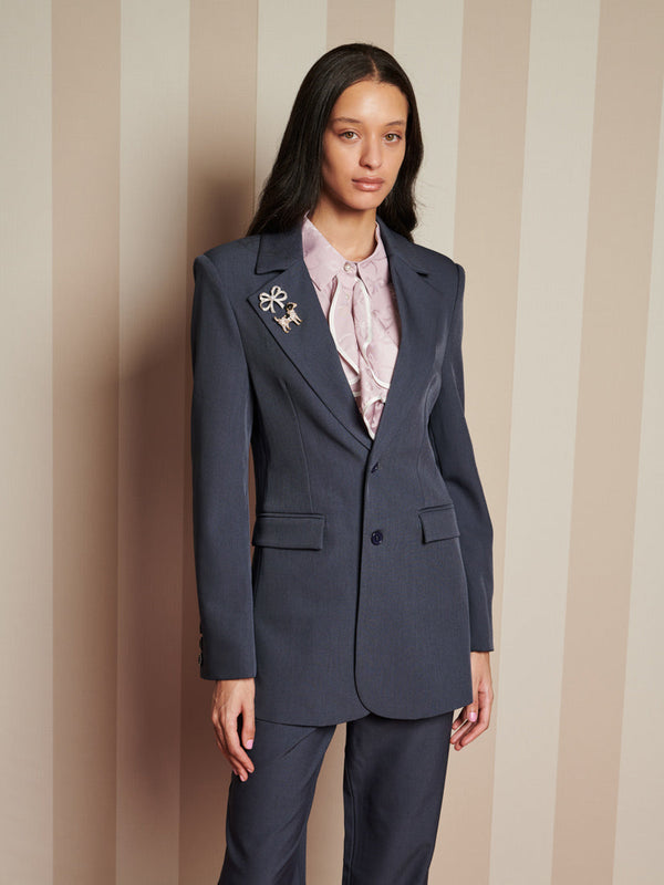 Sister Jane Albert Brooch Single Breasted Blazer