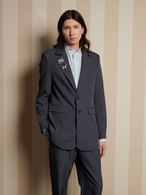 sister jane Albert Brooch Single Breasted Blazer