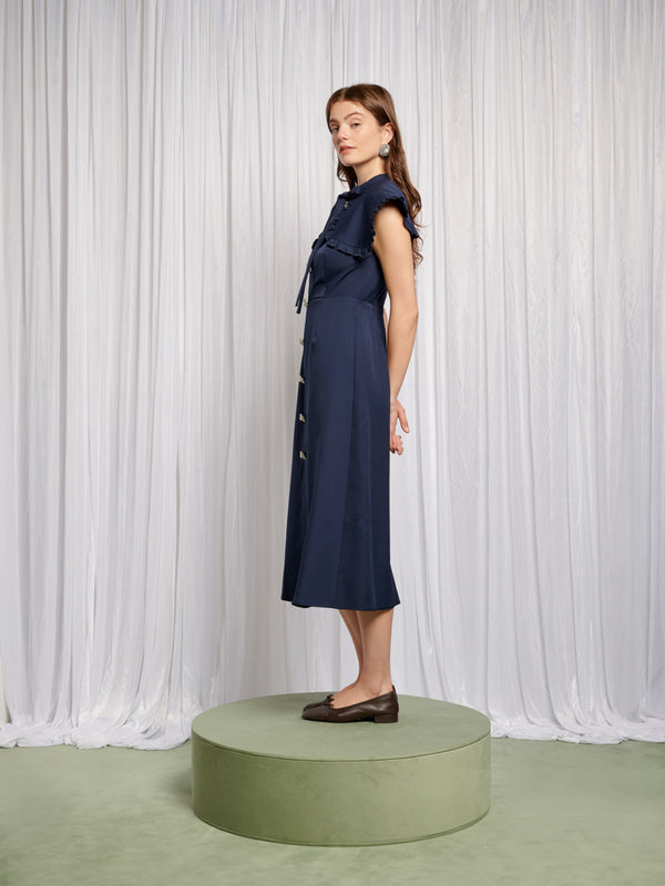 Sister Jane Bibi Bib Collar Midi Dress