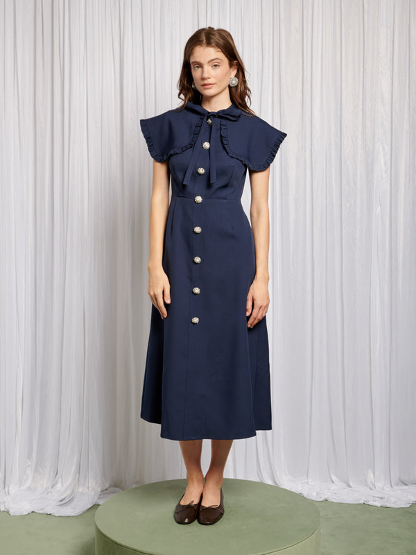 sister jane Bibi Bib Collar Midi Dress
