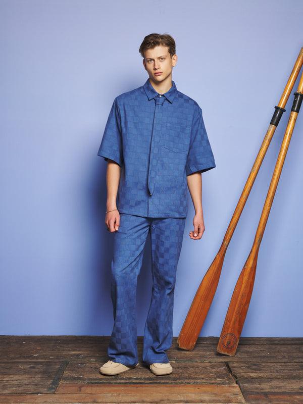 Sister Jane Cabin Embossed Denim Boxy Shirt