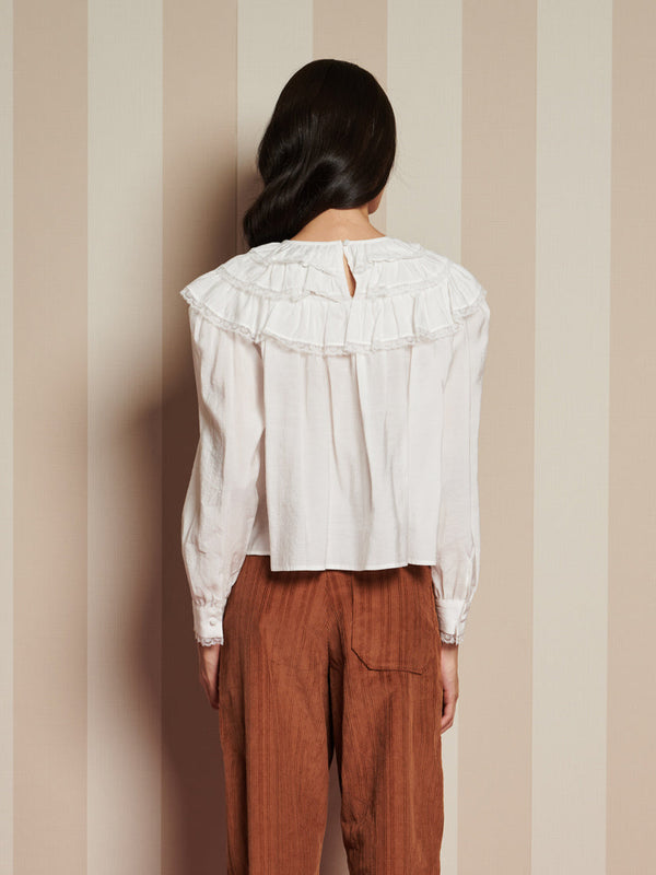 Sister Jane Chamber Ruffle Top