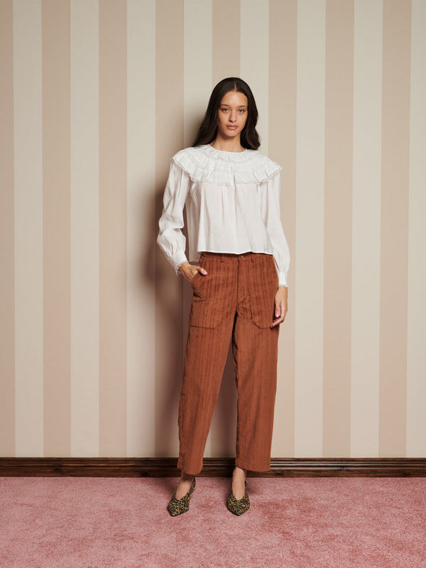 Sister Jane Chamber Ruffle Top