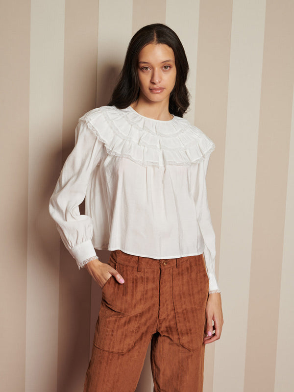 sister jane Chamber Ruffle Top