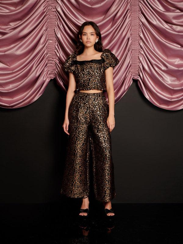 Sister Jane Cherie Leopard Jacquard Top