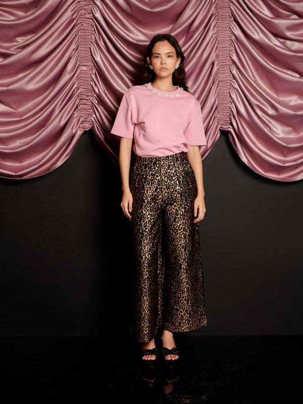 Sister Jane Cherie Leopard Jacquard Trousers
