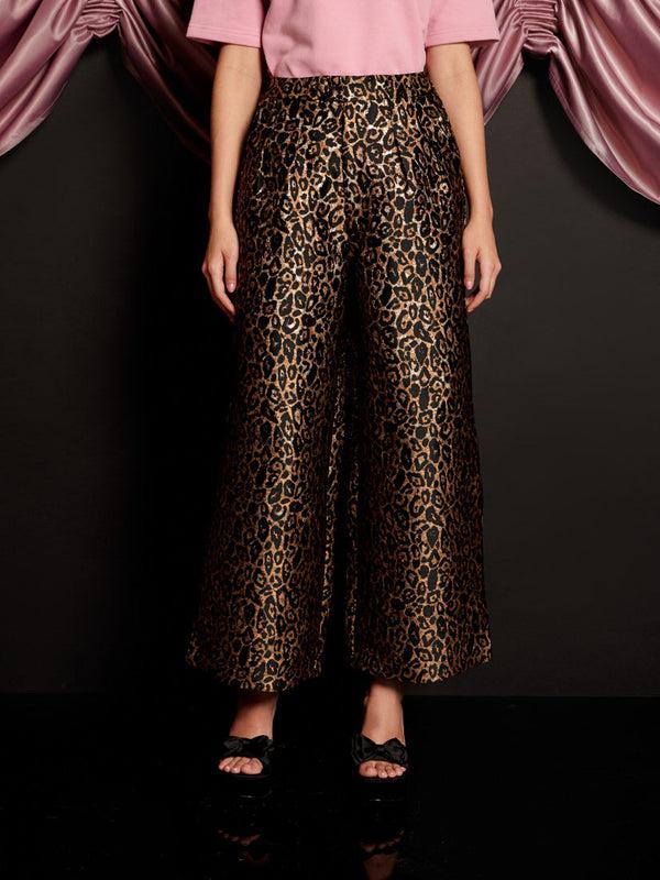 sister jane Cherie Leopard Jacquard Trousers