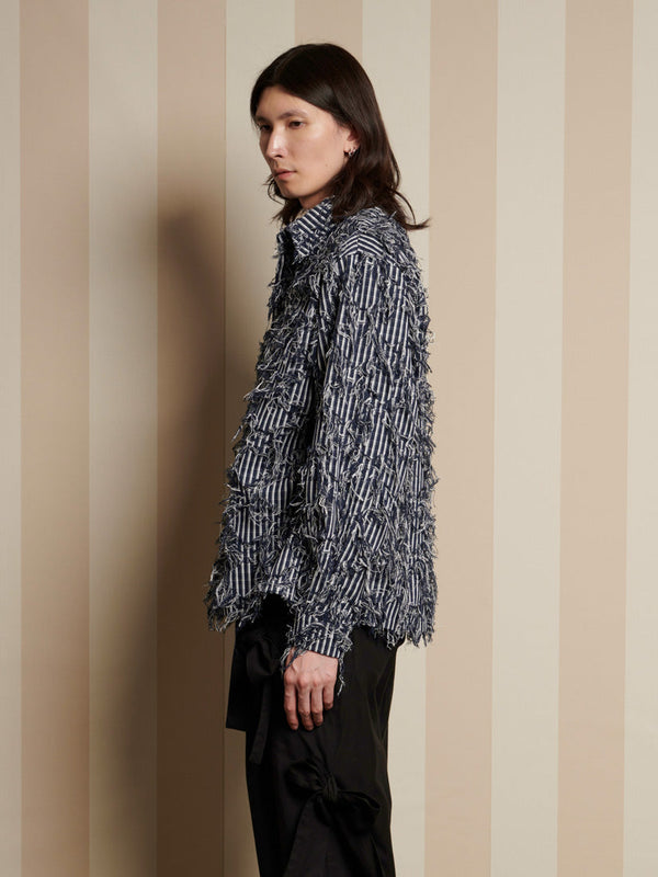 Sister Jane Conrad Frayed Denim Overshirt