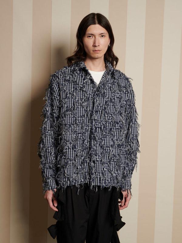 sister jane Conrad Frayed Denim Overshirt