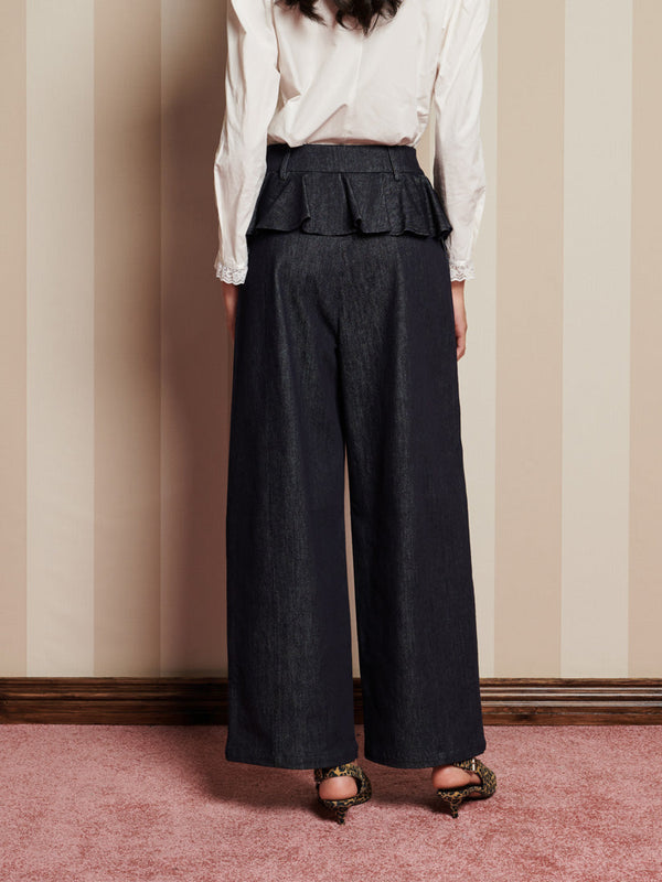 Sister Jane Curio Denim Ruffle Trousers