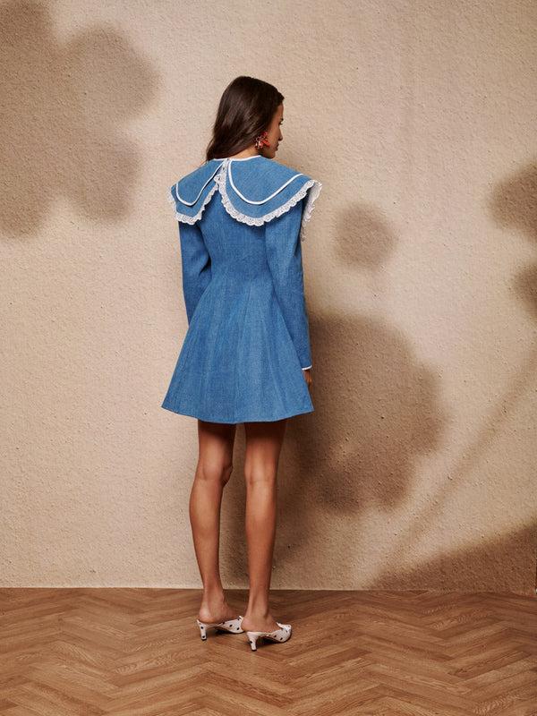 Sister Jane Dappled Denim Mini Dress