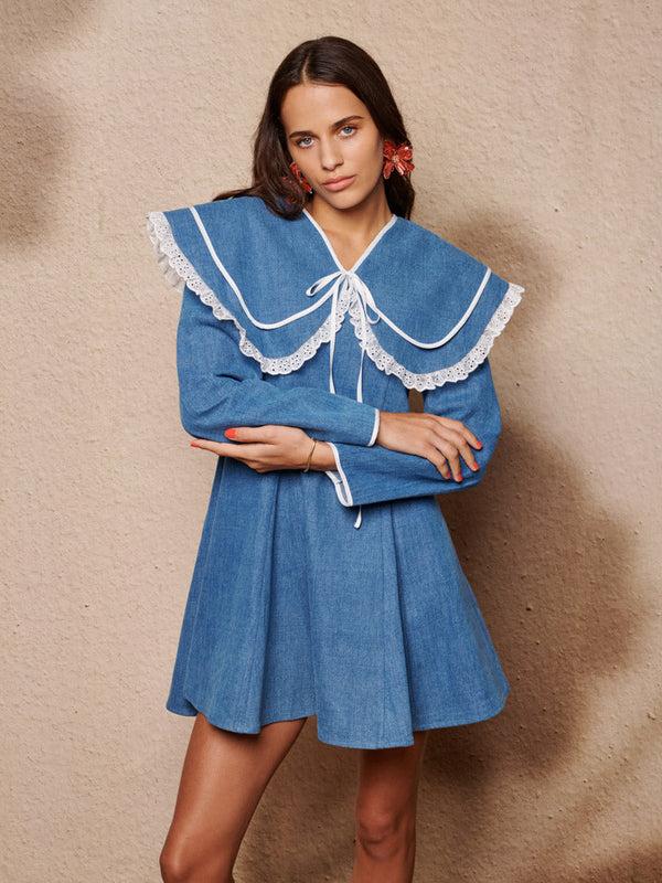 sister jane Dappled Denim Mini Dress