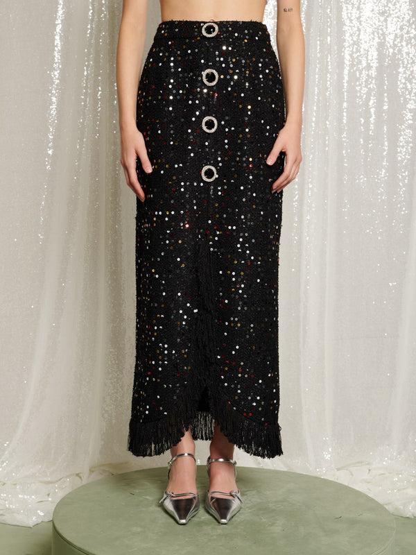 sister jane DREAM Confetti Crew Tweed Midi Skirt