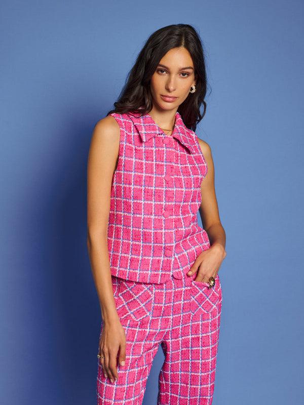 sister jane DREAM Cottage Check Tweed Vest