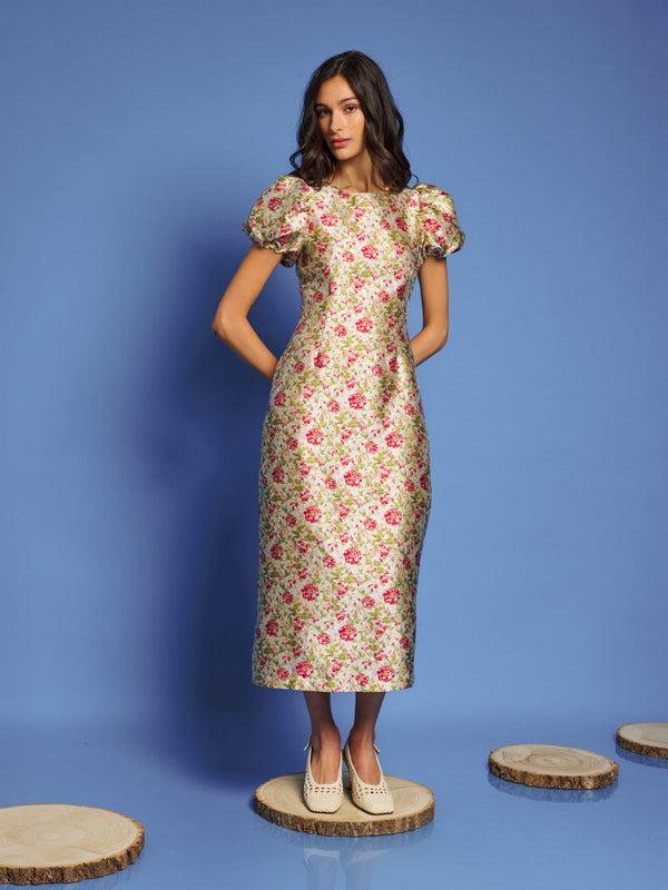 sister jane DREAM Forest Echo Jacquard Midi Dress