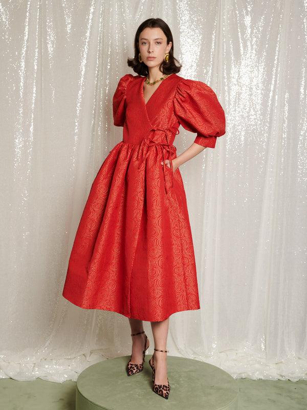 sister jane DREAM La Dolce Vita Wrap Midi Dress