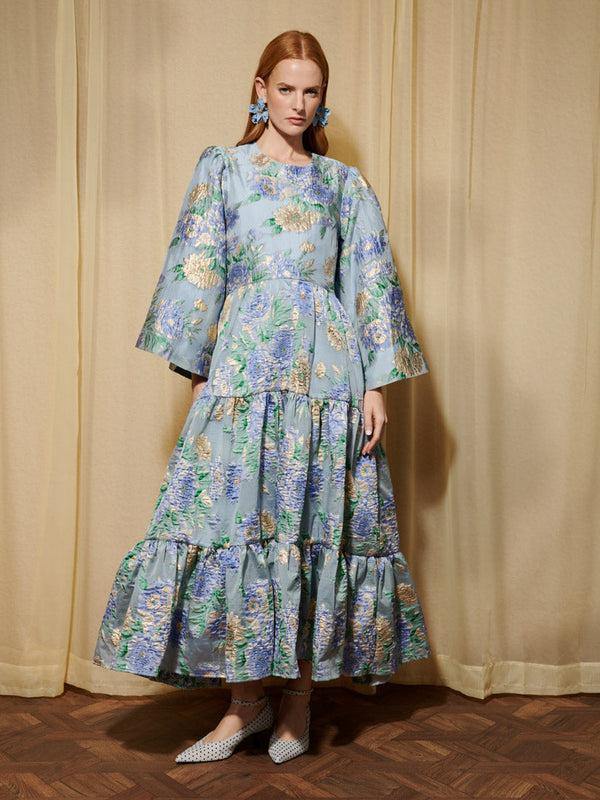 sister jane DREAM Lilt Floral Jacquard Maxi Dress