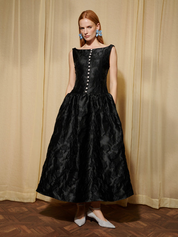 sister jane DREAM Optimist's Jacquard Maxi Dress