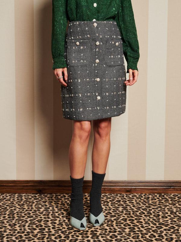 sister jane DREAM Parlour Tweed Midi Skirt