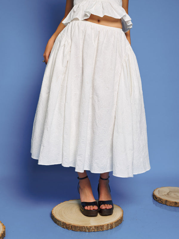 sister jane DREAM Pines Embroidered Midi Skirt