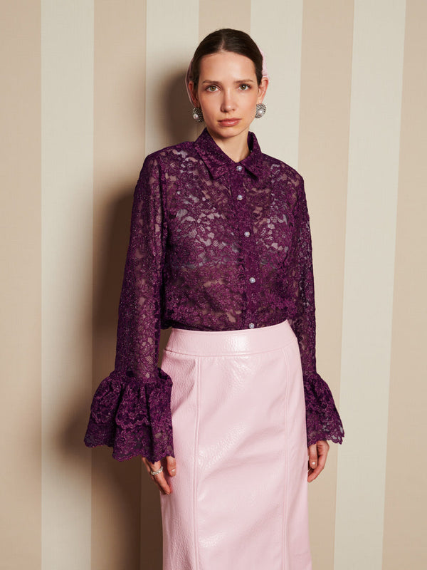 sister jane DREAM Quill Lace Ruffle Blouse