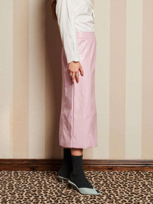 Sister Jane DREAM Rose-Spun PU Midi Skirt
