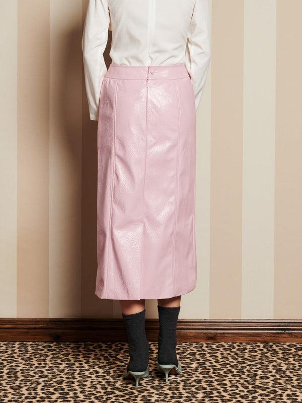 Sister Jane DREAM Rose-Spun PU Midi Skirt