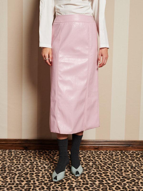 sister jane DREAM Rose-Spun PU Midi Skirt