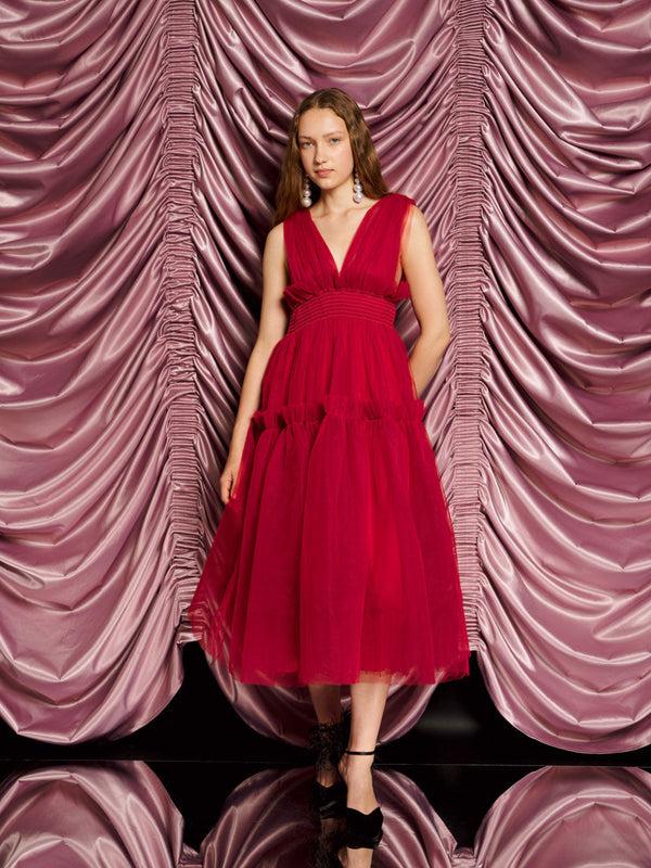 Sister Jane DREAM Rouge Tulle Midi Dress