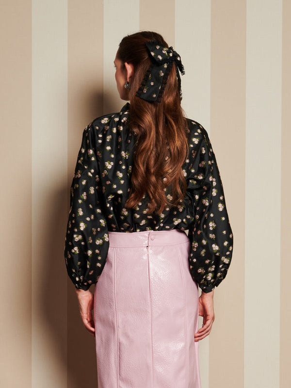 Sister Jane DREAM Tea Rose Jacquard Bow Blouse