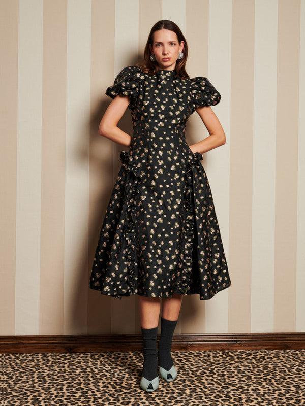 sister jane DREAM Tea Rose Jacquard Midi Dress