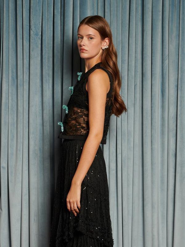 Sister Jane Eclipse Lace Bow Top