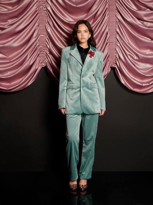 Sister Jane Elio Velvet Single Breasted Blazer