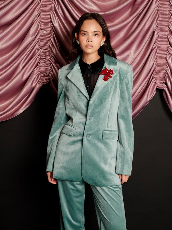 Sister Jane Elio Velvet Single Breasted Blazer