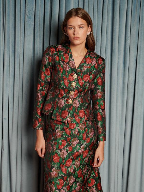 sister jane Fantasy Jacquard Cropped Blazer