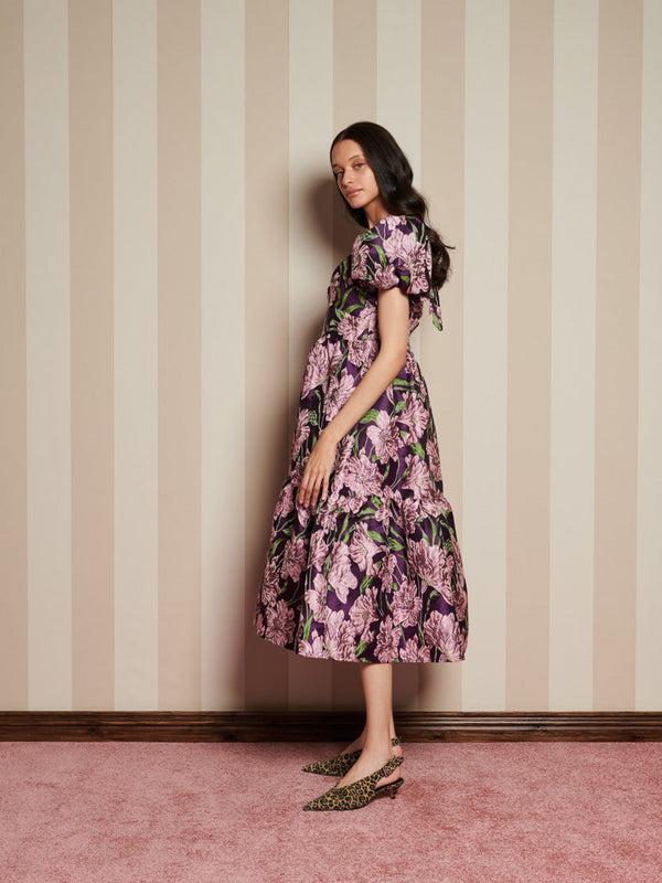 Sister Jane Floraison Jacquard Midi Dress