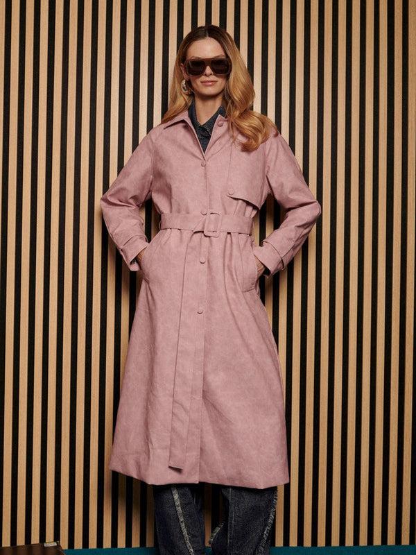 sister jane Ghospell Dusty PU Trench Coat