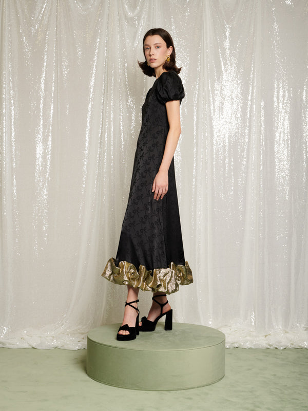 Sister Jane Gilded Ruffle Midi Dress