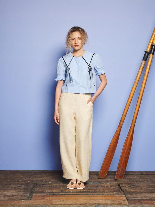 Sister Jane Glassy Bowed Collar Blouse