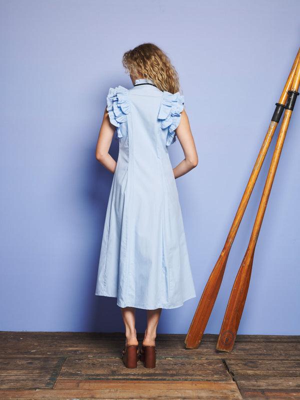 Sister Jane Glassy Ruffle Pleat Midi Dress